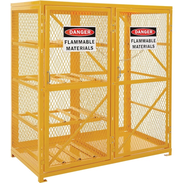 Global Industrial Cylinder Cabinet, 60 in W, 30 D, Yellow 493357 - main
